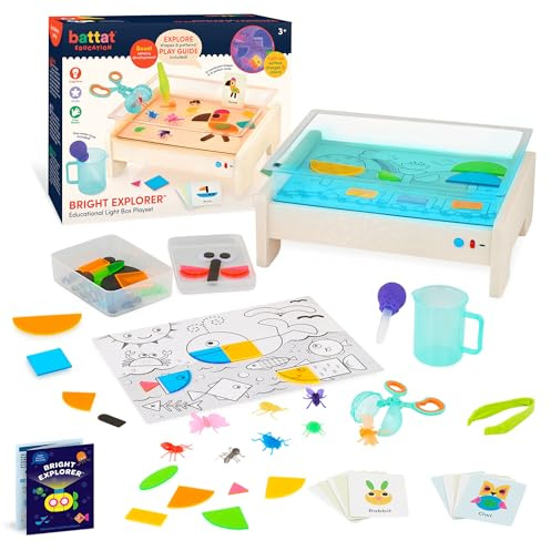 Battat Education – Explorateur Lumineux – Boîte à lumière pour Le traçage – Table Lumineuse pour Enfants – Lumières sensorielles – Tableau Lumineux pour Enfants – 3 Ans et +