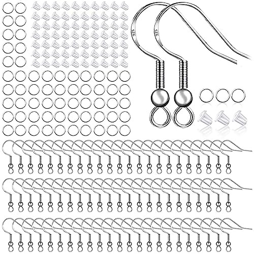300 Stück 20 X 20 Mm Silber Ohrring Hakenmit Mit 925 Silber Ohrhaken Ohrring Verschlüsse Und 4 Mm Biegeringe