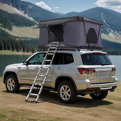 VEVOR Zelt Dachzelt Auto ABS-Hartschale für 2–3 Personen, Hartschalen-Dachzelt mit Teleskopleiter, Dicker Matratze, wasserdichte Winddichte Dachzelte mit UV-Schutz für Jeep SUV Van Pickup