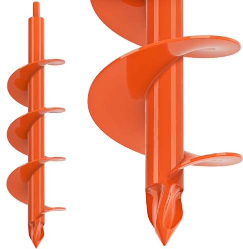 BeneLabel Broca de barrena para jardín, 41 x 8,9 cm, herramienta de excavación de bulbos para plantar, herramienta extendida para tierra, tierra, eje en espiral para ropa de cama, semillas, vallas