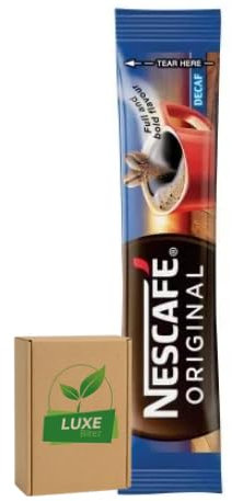 50 x Decaf Instant Coffee Individual One Cup Sachets Sticks 1.2g - Compatible for Nescafe By Luxe Bitez