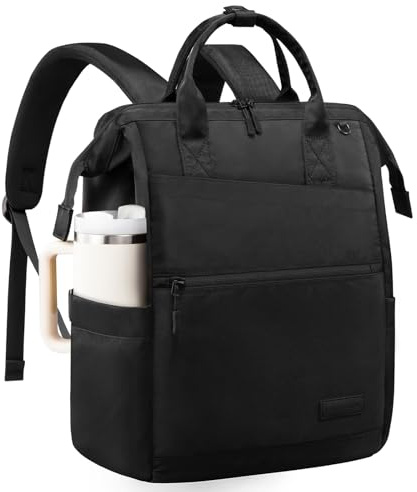 LOVEVOOK Rucksack Damen, 15,6 Zoll Laptop Schulrucksack Teenager Mädchen mit großem Fach für Trinkflaschen, Großes Öffnungsdesign Daypack Arbeitstasche Lehrertasche Tagesrucksäcke für Reise Uni Schule