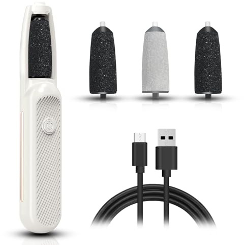 VIVIDRISE Rapeuse Pieds Electrique, Dissolvant de Callosités Électriques pour les Pieds avec 2 Rouleaux de Remplacement, Rapeuse Ponceuse Pieds Electrique pour Talons Fissurés, Callosités