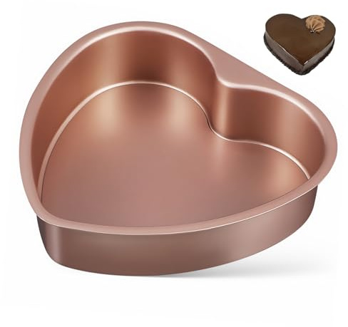 UTHCLO Stampo per Torta a Forma di Cuore Apribile 20 Cm in Acciaio al Carbonio Spesso Base Rimovibile, Sicuro per Forno Domestico e Pasticceria, per Dolci per Anniversari e Occasioni