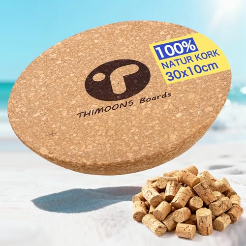 Balance Board Halbkugel aus massivem Kork | Ø 30 cm | Höhe 10 cm | Balance Boards Zubehör für Yoga, Faszien, Koordination & Fitnesstraining