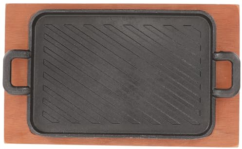 Yardenfun Plancha para Parrilla Gruesa Rectangular Doble Asa Sartén Antiadherente para Asar y Hornear Resistente para Cocina al Aire Libre y Uso Estufa Set de 1 Unidad