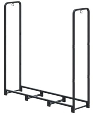 D·Philok Fireplace Storage Rack, Indoor Outdoor Log Holder, Black Steel Frame Fireplace Storage Rack, 48x48x12.2 Inches, Easy Assembly