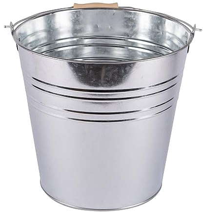 Blackspur 1x 10L Galvanised Steel Bucket - Heavy-Duty Metal Outdoor Garden Ash Ashtray Drinks Ice Tub Storage Bin with Handle