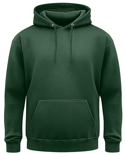 X-Large BOTTLE GREEN classic plain pullover hoodie unsex and these are ideal for mens and ladies hooded sweatshirt