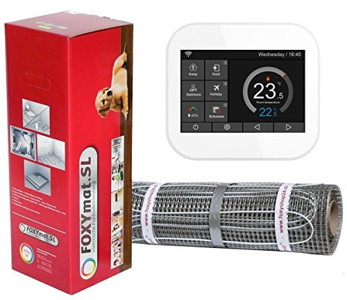 FOXYSHOP24-elektrische Fußbodenheizung PREMIUM MARKE FOXYMAT.SL (160 Watt pro m²) mit Thermostat FOXYREG SPSW,Komplett-Set 1.0 m² (0.5m x 2m)