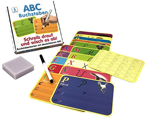 TikTakToo Lernspiel Buchstaben Wisch-und-Weg Lernset Einschulung Kinder Geschenk Lernen
