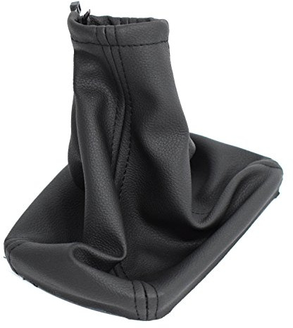 Soufflet de levier de vitesse en cuir noir + cadre en plastique