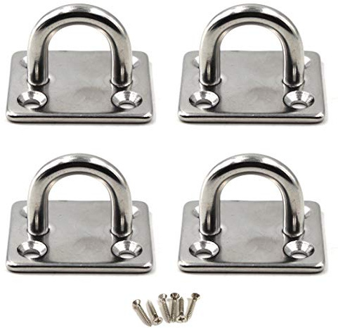 M8 Augplatte 304 Edelstahl Haken Wandmontage Haken Packung mit 4 (Schrauben enthalten)