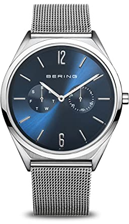 Bering Unisex Quarz Uhr | Armbanduhr 40 mm Edelstahlgehäuse und Sunray Zifferblatt | Milanaisearmband | Saphierglas | 3 ATM | 17140