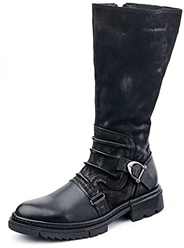 ERALP Mittelalterliche Wikinger Piraten Cosplay Stiefel Schuhe Festival LARP Schuhe Renaissance Ritter Prinz Schuhe Stiefel Frauen Männer Reiten Kostüm Stiefel,Schwarz,42