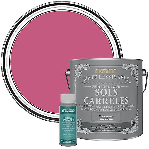 Rust-Oleum Peinture Rose Lessivable pour Sols Carrelés, Finition Mate - Framboise 2.5L
