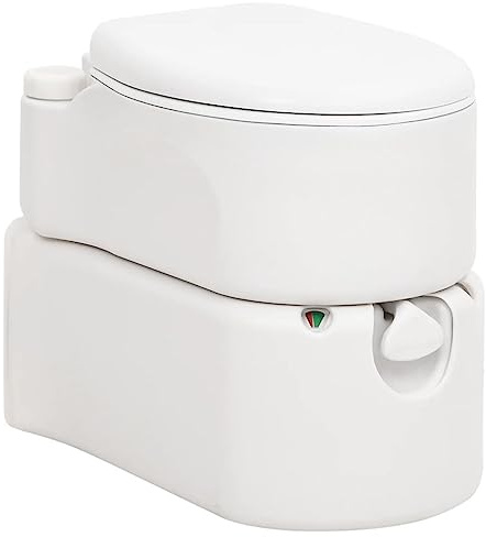 vidaXL Inbyggd campingtoalett vit 24+17 L HDPE & emalj