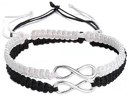 Armband, 2 Matching Yin Yang Verstellbare Schnur Freundschaft Bangle Pärchen, Personalisierte Armbänder für Paare und Bester Freund