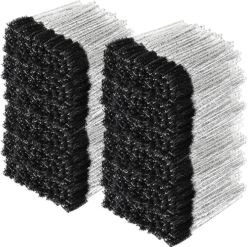 Skylety 1000 Pcs Disposable Mascara Wands Bulk Eyelash Brush Spoolies Makeup Applicator Eyelash Wands for Eye Lash Extension, Eyebrow Comb, 3.9 x 0.2 x 0.3 Inch(Glitter,Black)
