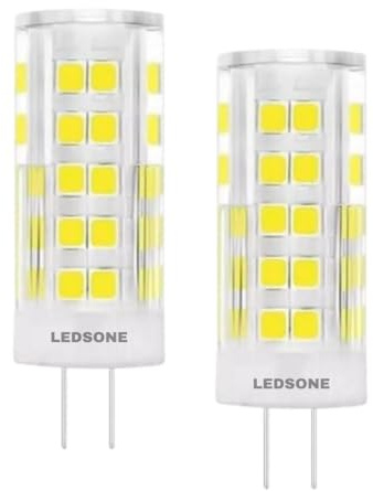 DC VOLTAGE G4 LED Bulb, Cool White 6000K AC/DC 12V 3W G4 (Equivalent 30W Halogen) 300lmn 2 Pin Non Dimmable No Flickering Bulb LED for Home Lighting, Chandelier, Cabinet, [Energy Class F] Pack of 2