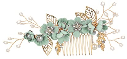 3er-Pack Haarkamm, dekorativer weißer Haarkamm, Hochzeit, Braut-Haarkamm, blondes Haar, Brautkamm, Haarspange, Strass-Haarkamm, Brautschmuck (grün, mittel)