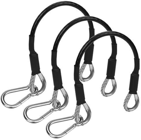 NQEUEPN 3 Stück Verlängerungskabel für Fitnessstudios+3 Stück Karabiner, 25cm Fitness Verlängerungskabel Kompatibel mit Bowflex für LAT/Trizeps-Pulldown und Beinübungen Zuhause Fitnessstudio Maschine