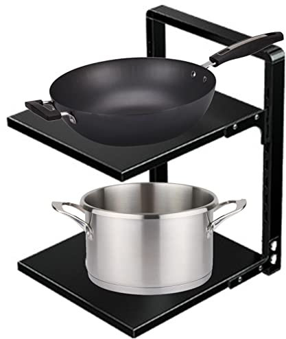 Heavy Duty Pan Organiser - Pot Organiser for Cupboard | Metal Pot Racks, Pan Holder, Heavy Duty Cookware Organiser for Cast Iron Pans, Dutch Oven, Frying Pan, Griddles