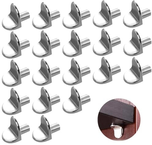 20 Pcs Heavy Duty L-Shaped Metal Shelf Support Pegs - Shelf Brackets with Sturdy Load Capacity - Perfect for Cabinets, Furniture, and Shelving Units - Easy Installation
