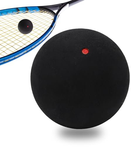 Homirty Balles de Squash, balles de Squash Sportives, balles de Raquette en Caoutchouc, Points Rouges Simples, Ball de squas à Fort Rebond pour débutants, compétition et entraînement