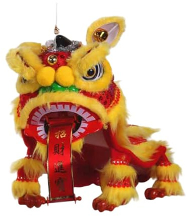 F Fityle Chinese Marionette Lion Toy,Craft,2025,Portable,Creative,Hand String Lion Dance Puppet Chinese New Year Gift Spring Festival