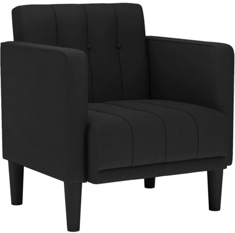 vidaXL Soffstol med armstöd svart 53 cm tyg, enda soffa, soffa komfort, TV stol, soffa, soffa sittplatser, koppla av soffa, fritid soffa stol, fåtölj