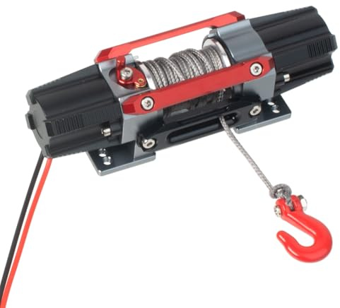 HobbyMarking Treuil simulé à double moteur pour voiture télécommandée compatible avec Traxxas TRX4 Axial SCX10 D90 Échelle 1/10 Pièces de mise à niveau de voiture RC Crawler