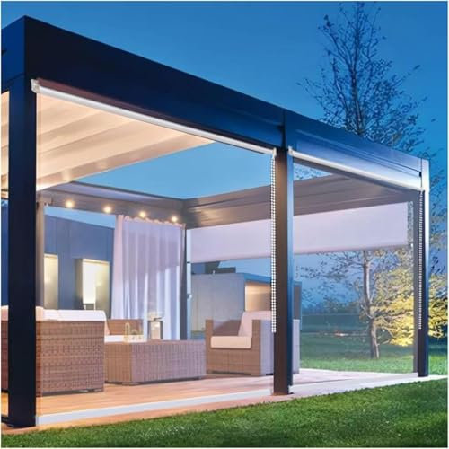 PVC Plastic Window Rainproof Curtain, Outdoor Clear Pvc Roller Blinds, Gazebo/Patio Transparent Rainproof Roller Shades, Kitchen Bathroom Garage Roll Up Blinds(150 x 180 CM)