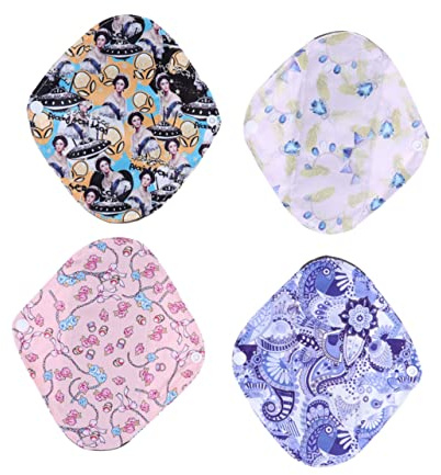SEWOART 4piezas Compresas Higiénicas Bambú Lavables Compresas Menstruales Reutilizables De Lactancia Femenina