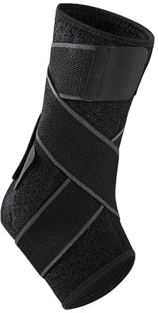 Faxianther Sprunggelenkbandage Schnellschnür Knöchelbandage mit Seitenstabilisator verstellbare Knöchelstütze Flexible Atmungsaktiv Klettverschluss Sprunggelenk Schiene Knöchel Stabilisator (M)