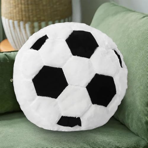 Cojín de felpa de fútbol, 45 x 45 cm, juguete de felpa, decoración creativa de la habitación para habitación infantil, juguetes de fútbol, regalo para niños, niñas, niños y amantes del fútbol