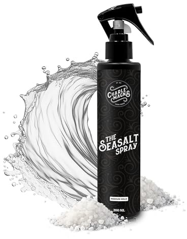 Charlemagne Spray al sale marino per uomo 200 ml - Spray texturizzante al sale marino a tenuta media per dare volume ai capelli e creare onde da spiaggia con protezione dal calore