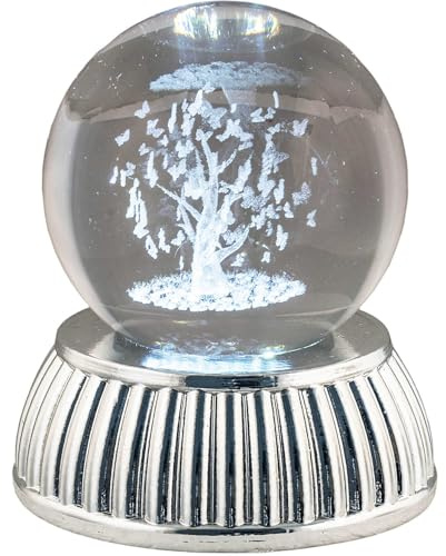 Sfera di Bagutta.Sfera diam. 6 in Cristallo su Base con LED - Albero con Farfalle. La referenza è: 2286-12