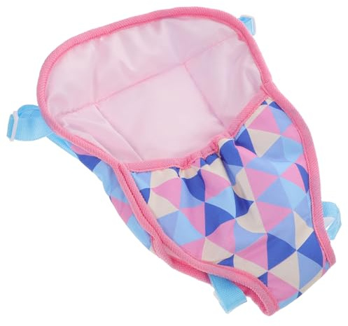 Milisten Atmungsaktive Puppentrage mit Verstellbaren Gurten Doll Carrier für Mädchen Buntes Dreieck Design Leicht und Geeignet für Outdoor Spiel und Puppenzubehör