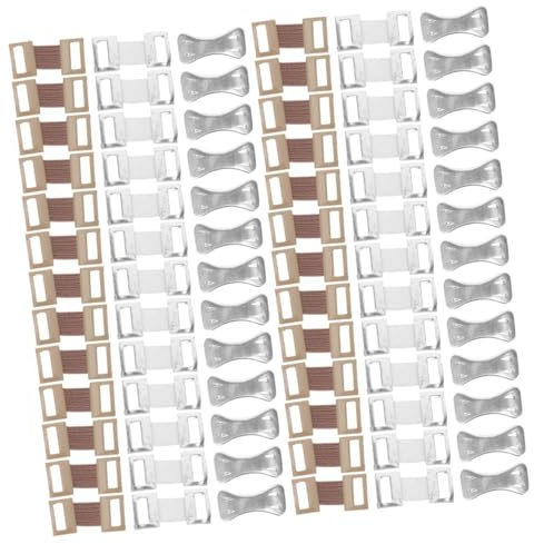 FONDOTIN 50 ensembles Clips de Bandage Réutilisables Métal avec Attaches Élastiques Blanches et Couleur Peau Fixation Pratique pour Bande de Contention Portable Usage Quotidien Compact
