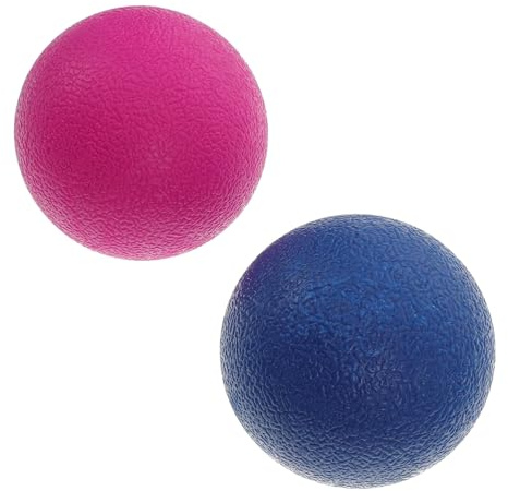 TOKIDNY 2 pièces Balles de Massage Fitness Ballon Exercices Pilates Extra-fermes Anti-éclatement pour Gym Yoga Relaxation Plantaire Rose Bleu