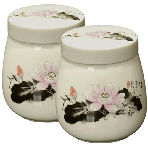 NASSMOSSE Coquetiers dorlotés en céramique de 220ml, 2 pièces, coquetiers avec couvercles, Plat d'œufs cuits à la Vapeur Vintage, Vaisselle de Petit déjeuner