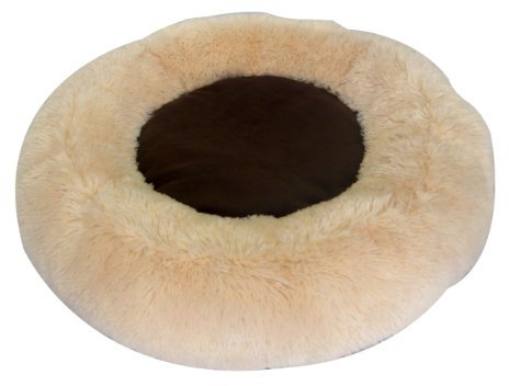 Mikki Cat, Kitten Luxury Snoozer Bed Pillow - Soft, Warm Plush Material -Machine Washable -Cream