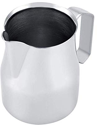 Brocca per caffè in acciaio inox Bricco per latte in acciaio Brocca per caffè espresso stile Latte per uso domestico(350ML)