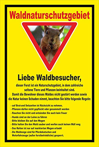 Melis-Folienwerkstatt Schild Wald-Naturschutzgebiet - 60x40cm - Bohrlöcher - 3mm Hartschaum – 20 VAR S00359-203-C