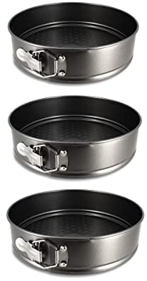 MENASTYL - SET 3 MOULES À CHARNIÈRE AMANDINE EN ACIER CARBONE D22, 24 ET 26CM - PARFAIT POUR DÉMOULER DES PÂTISSERIES ET PRÉPARATIONS - 6020120