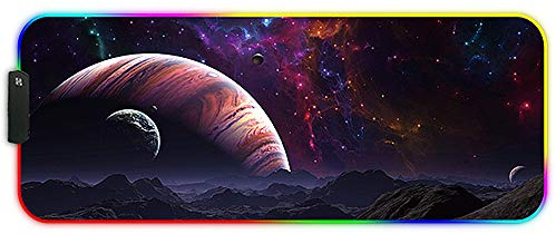 DORRISO RGB Große Gaming Mauspad 800x300x3 mm Schreibtischunterlage XL Mousepad Wasserdicht Anti Rutsch Matte für Computer PC Professionelle Gamer Gaming Mouse Mat Sternenklarer Himmel