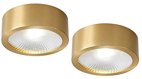 LED Ceiling Spotlight Copper Indoor Downlight, Ceiling Mount Spot Light Fixtures Set of 2, COB Surface Mounted Accent Spot Lighting Fixtures for Commercial Household (Color : 6000k-9W)