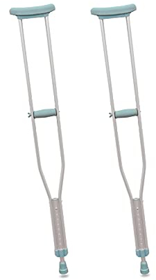 PEPE Mobility - Achselkrücken Höhenverstellbar Größe M, Erwachsene, Senioren Gehhilfen, Orthopädische Achselgehstütze, Krücken Grau