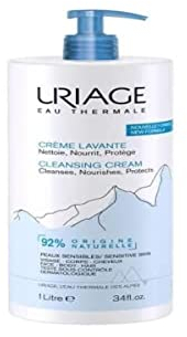 Uriage Cleansing Cream 1L - Moisturizing Body Cleanser with Shea Butter - 2-in-1 Cleansing & Nourishing - Face, Body & Hair - 92% Natural Origin, Paraben & Soap-Free - Physiological pH
